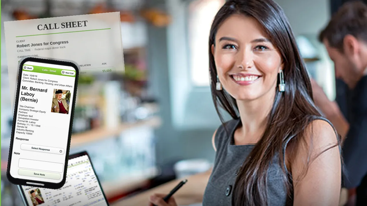 Call Time call sheets and mobile online calls in iDONATEpro